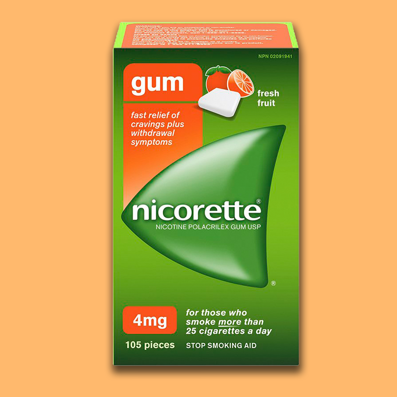 NICORETTE FRUIT FLAVOR GUM 4mg 105pieces