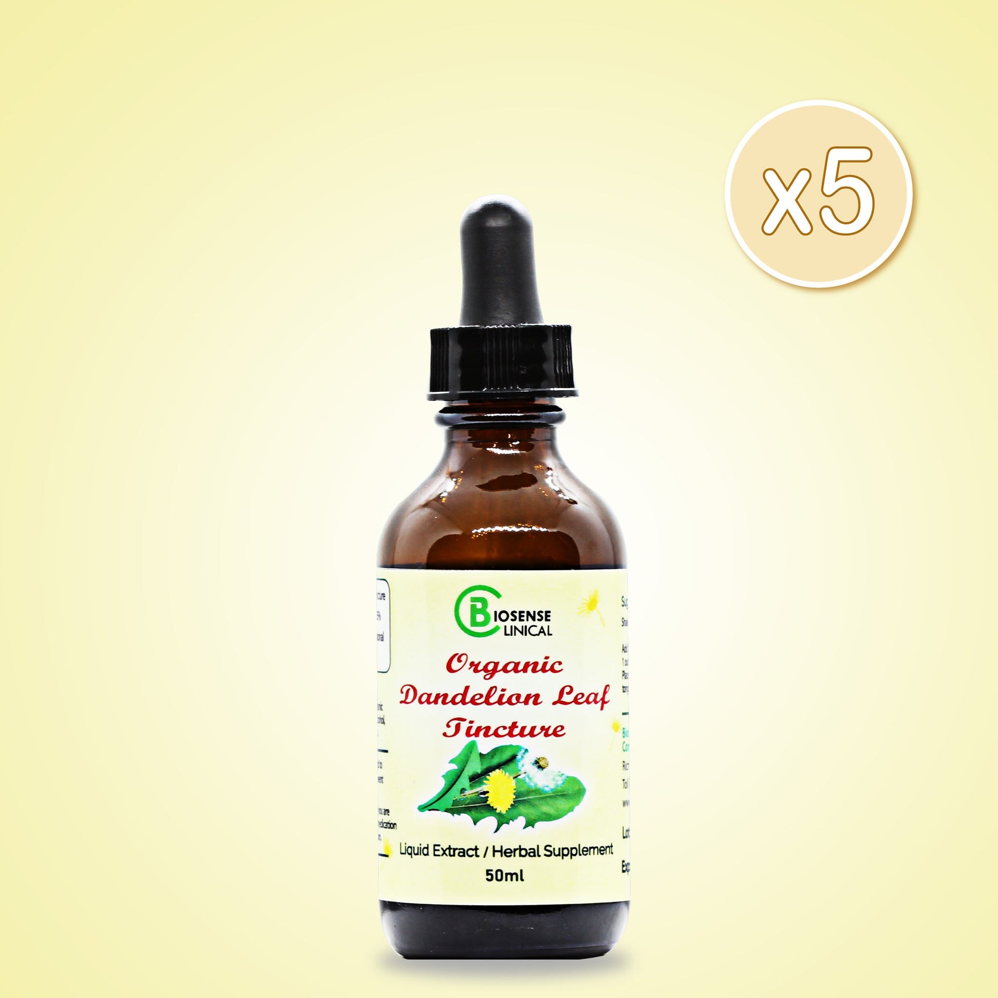 Organic Dandelion Leaf Tincture 50ml - biosenseclinic.com